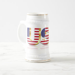 American Flagga Beer Stein USA Patriotic Sejdel
