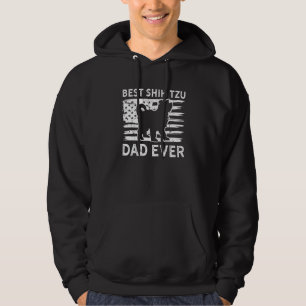 American Flagga Best Shih Tzu Pappa Shihtzu Hund P Hoodie