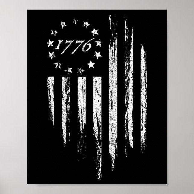 American Flagga Betsy Ross 13 Stars Usa 4 juli Poster (Framsidan)