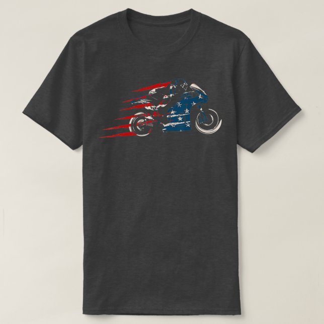 American Flagga Bike Moto GP 4:e juli Dirt T Shirt (Design framsida)