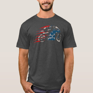 American Flagga Bike Moto GP 4:e juli Dirt T Shirt