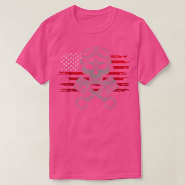 American Flagga Biker Motorcle T Shirt (Design framsida)