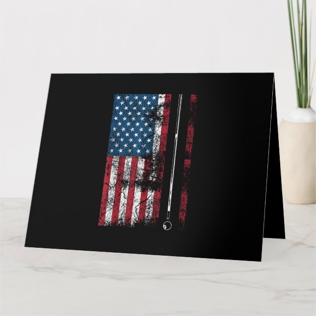 American Flagga Billiard Stick Cute Bord Game Funn Kort (Framsida)