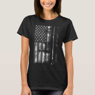 American Flagga Billiard Stick Cute Bord Game Funn T Shirt