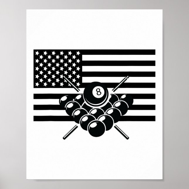 American Flagga Billiards Apparel - Billiards Poster (Framsidan)