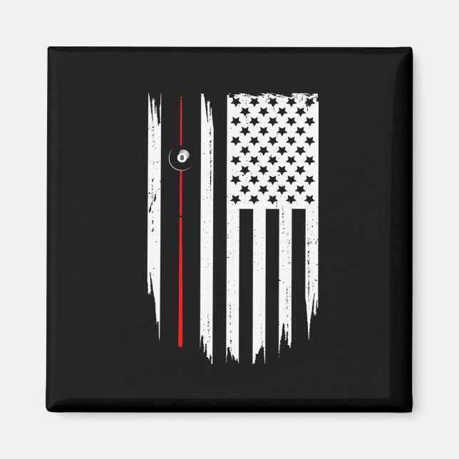 American Flagga Billiards Bassäng Player Apparel - Magnet (Framsidan)
