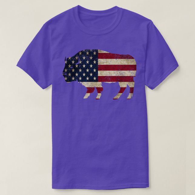 American Flagga Bison T Shirt (Design framsida)