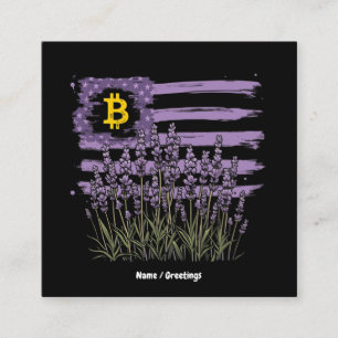 American Flagga Bitcoin BTC Revolution Funny Crypt Fyrkantigt Visitkort