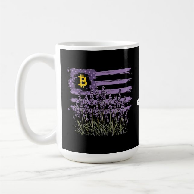 American Flagga Bitcoin BTC Revolution Funny Crypt Kaffemugg (Vänster)