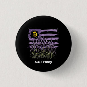 American Flagga Bitcoin BTC Revolution Funny Crypt Knapp