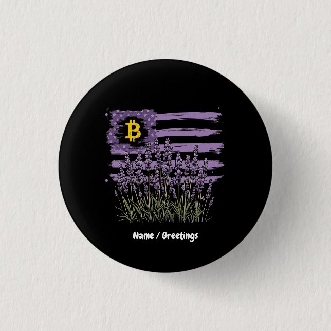 American Flagga Bitcoin BTC Revolution Funny Crypt Knapp (Framsida)