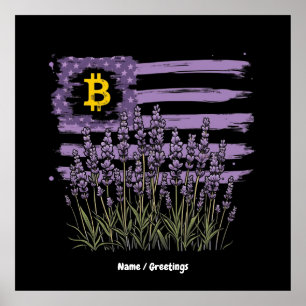 American Flagga Bitcoin BTC Revolution Funny Crypt Poster