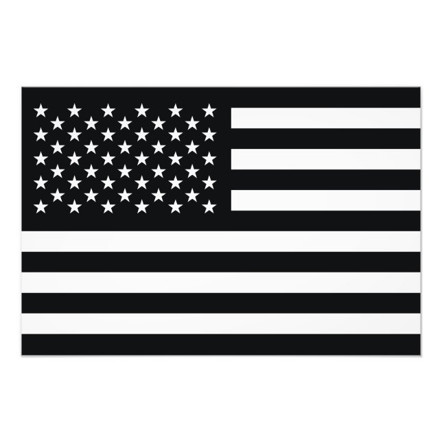 American Flagga Black White Fototryck (Framsidan)