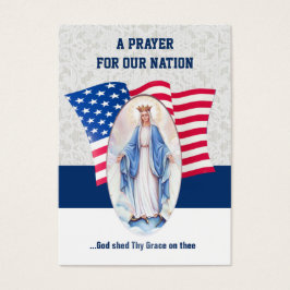 American Flagga Blated Virgin Mary Heliga Card Visitkort