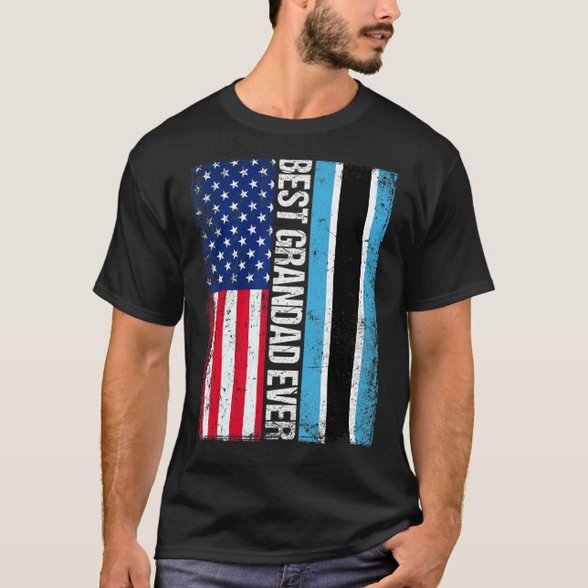 American Flagga Botswana Flagga Best Grandad Aldri T Shirt (Framsida)