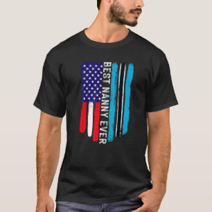 American Flagga & Botswana Flagga Best Nanny Aldri T Shirt