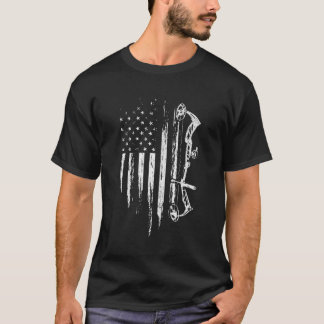 American Flagga Bowhunting Bow Archery for Hjort H T Shirt