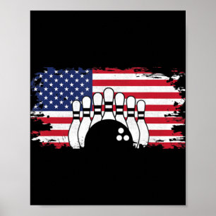 American Flagga Bowling Apparel - Bowling Poster