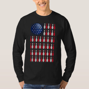American Flagga Bowling Bowlareare for Bowling Tea T Shirt