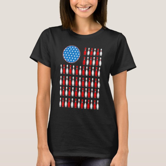 American Flagga Bowling Funny Bowlareare Bowling T Shirt (Framsida)