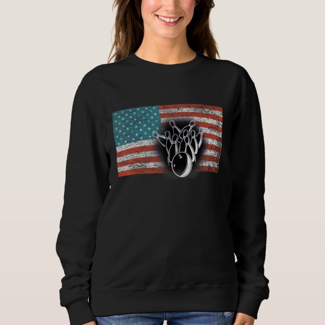 American Flagga Bowling USA flagga Bowling T Shirt (Framsida)