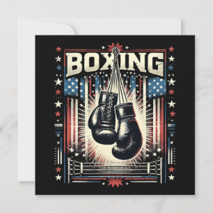 American Flagga Boxing Distress - Boxer Vintage Bo Inbjudningar