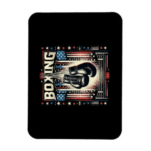 American Flagga Boxing Distress - Boxer Vintage Bo Magnet