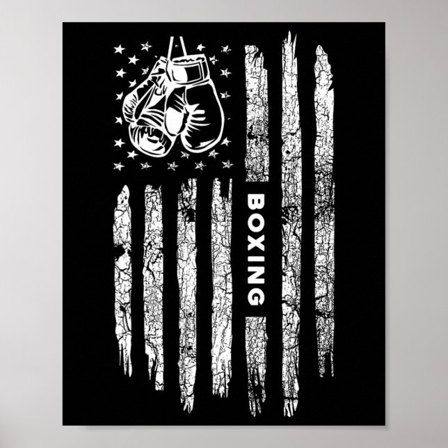American Flagga Boxing Distress - Boxer Vintage Bo Poster (Framsidan)