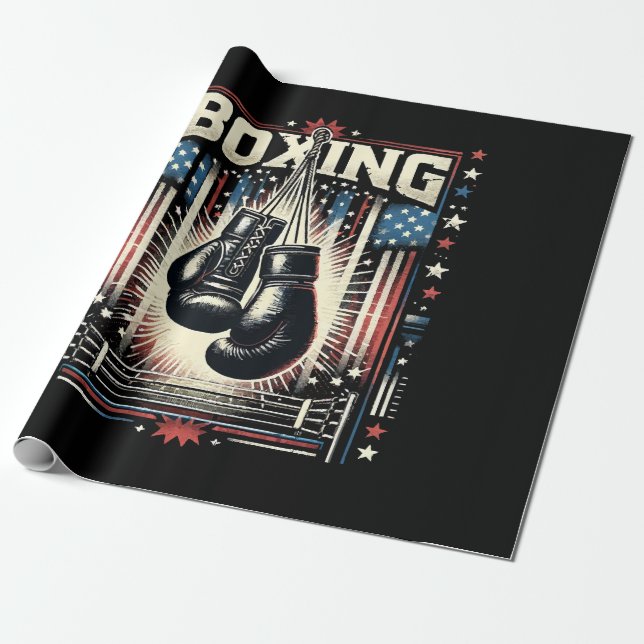 American Flagga Boxing Distress - Boxer Vintage Bo Presentpapper (Utrullad)