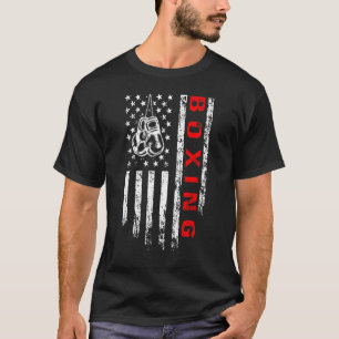 American Flagga Boxing Distress Vintage Boxer US T Shirt