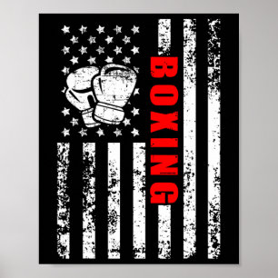American Flagga Boxing Patriotic Boxing Poster