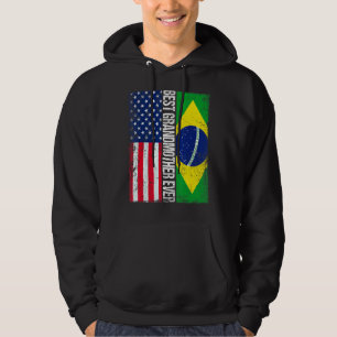 American Flagga Brasilien Flagga Best Grandmor Ald Hoodie