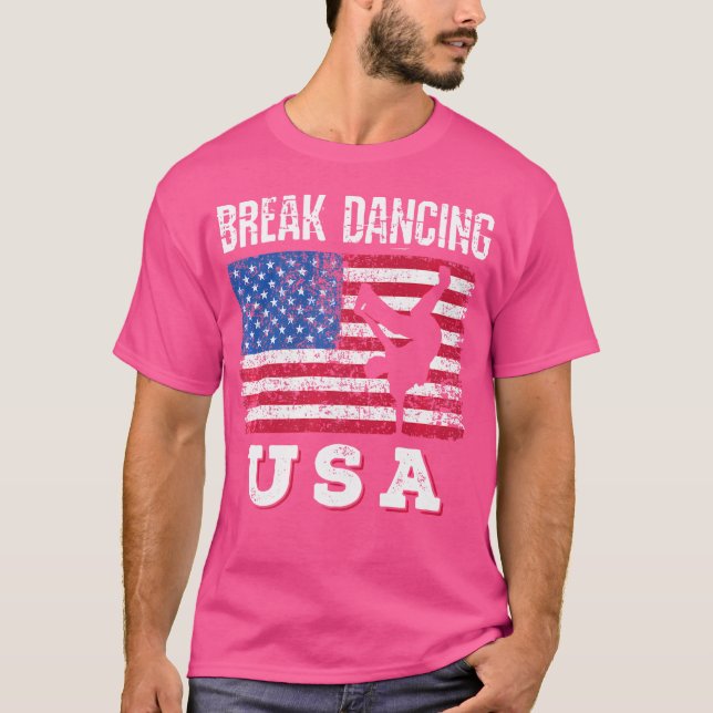 American Flagga Break Dancing Usa Breaking Bboyhip T Shirt (Framsida)