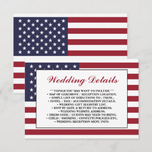 American Flagga Bröllop Detail Tilläggskort