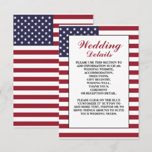 American Flagga Bröllop Detail Tilläggskort
