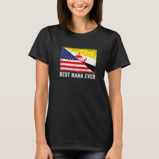 American Flagga & Brunei Flagga Best Nana Aldrig F T Shirt