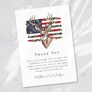 American Flagga Buck Hjort Sympathy Funeral Tack Kort