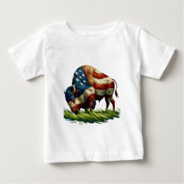 American Flagga Buffalo Bison T Shirt