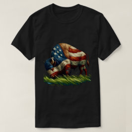 American Flagga Buffalo Bison T Shirt
