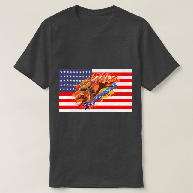 American Flagga Bull Rider Tröja (Design framsida)