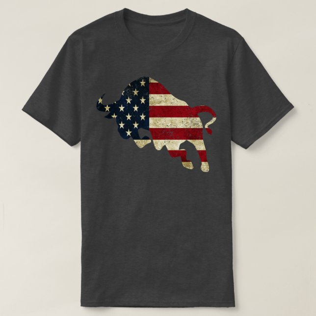 American Flagga Bull T Shirt (Design framsida)
