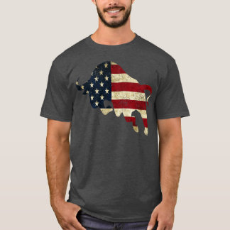American Flagga Bull T Shirt