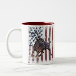 American Flagga Bull Två-Tonad Mugg