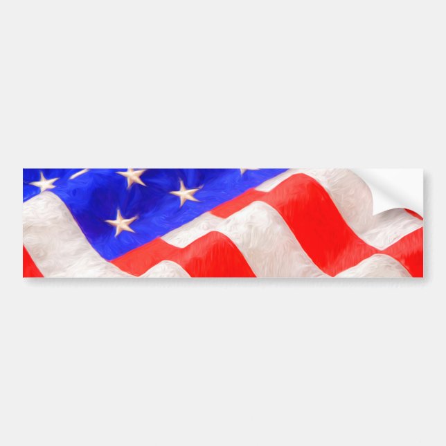 American Flagga Bumper Sticker Bildekal (Framsidan)