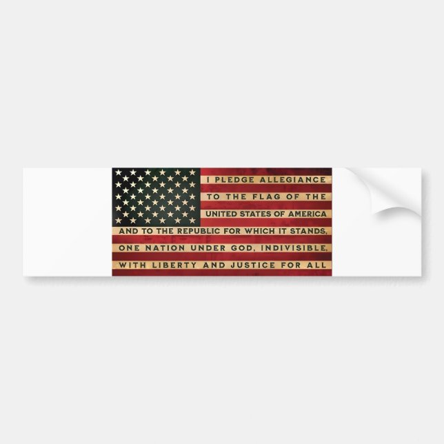 American Flagga Bumper Sticker Bildekal (Framsidan)