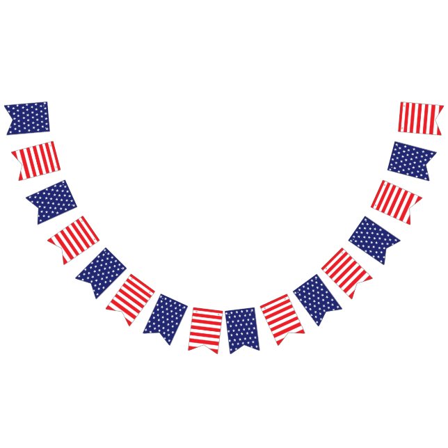 American Flagga Bunting Banner Red White och Blue (Alla)