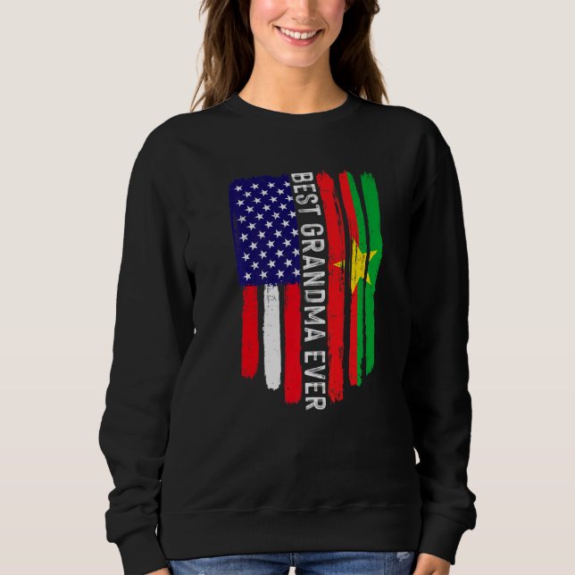 American Flagga Burkina Faso Flagga Best Grandma T Shirt (Framsida)