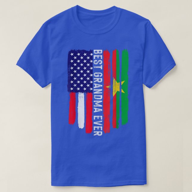 American Flagga Burkina Faso Flagga Best Grandma  T Shirt (Design framsida)