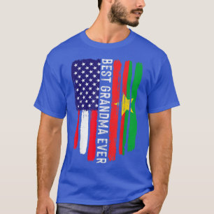 American Flagga Burkina Faso Flagga Best Grandma T Shirt