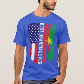 American Flagga Burkina Faso Flagga Best Grandma  T Shirt
